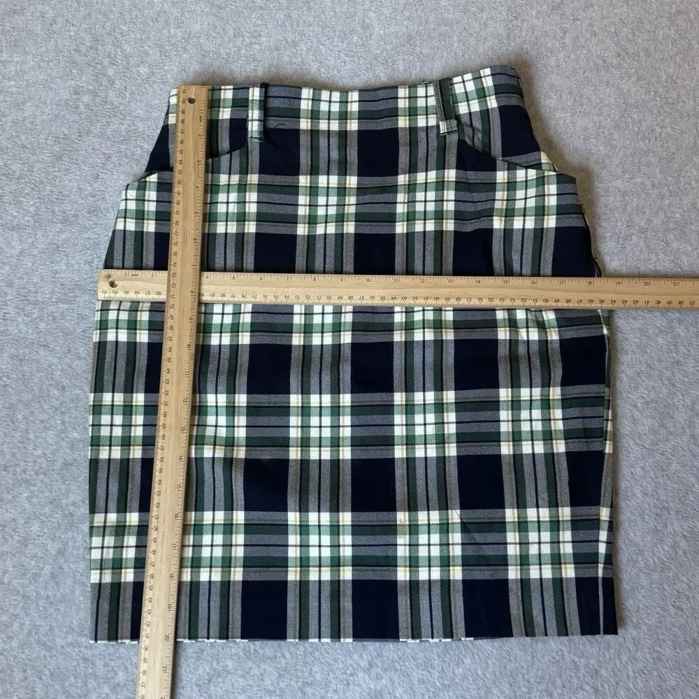 VTG The Limited Pencil Midi Skirt Blue Plaid Small High Waist Made In Italy